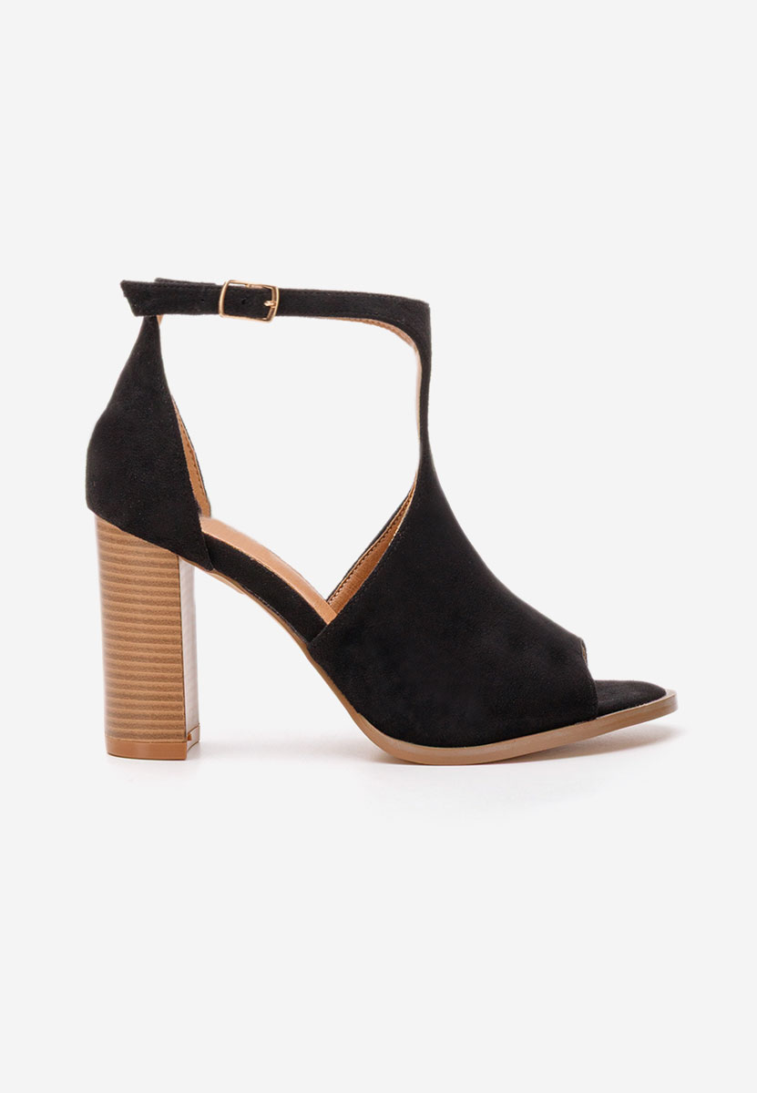 Černé sandály na podpatku Jolanda