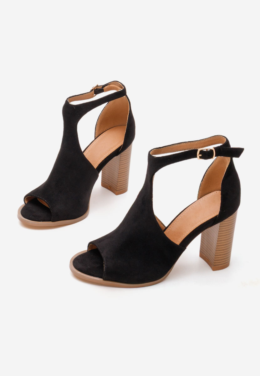 Černé sandály na podpatku Jolanda