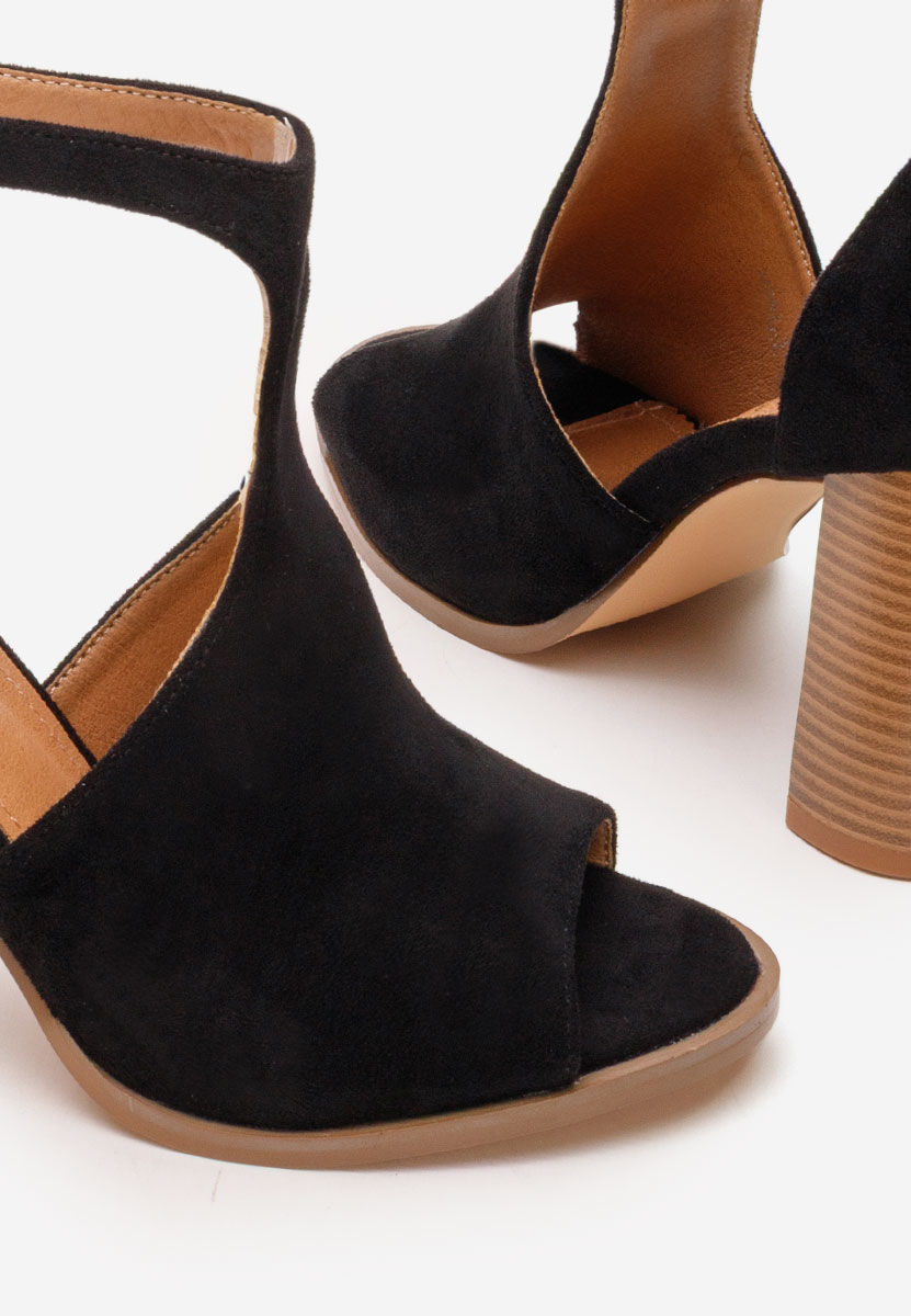 Černé sandály na podpatku Jolanda