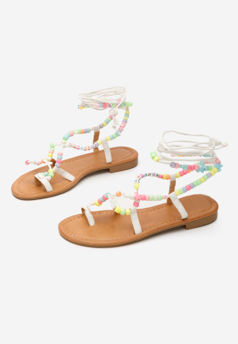 Bílé dámské gladiátorky sandály Bertha