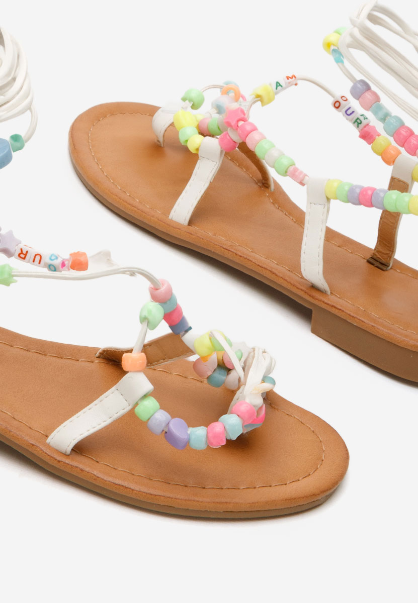 Bílé dámské gladiátorky sandály Bertha