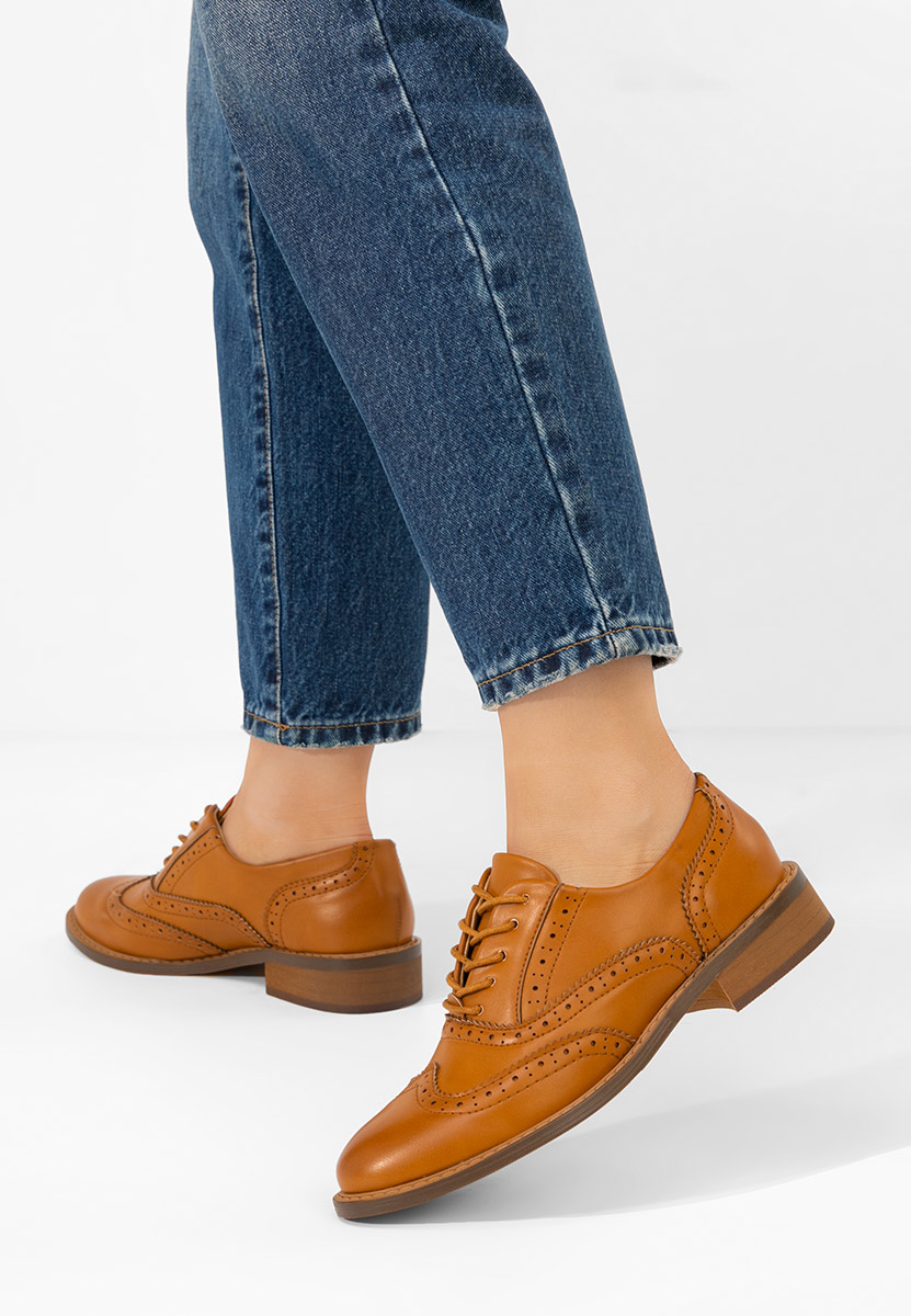 Camelové dámské brogue obuv Cilora
