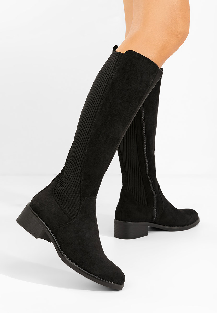 Černé kozačky Luni fara toc Isavira