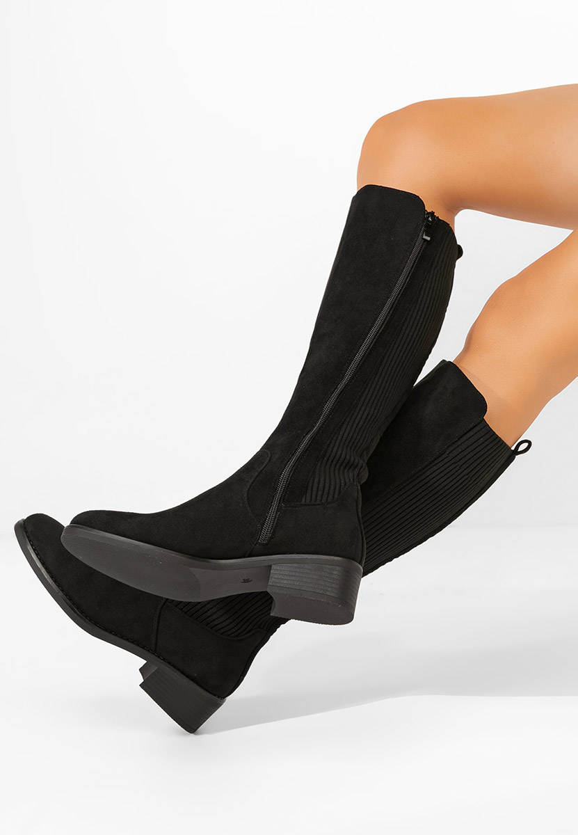 Černé kozačky Luni fara toc Isavira