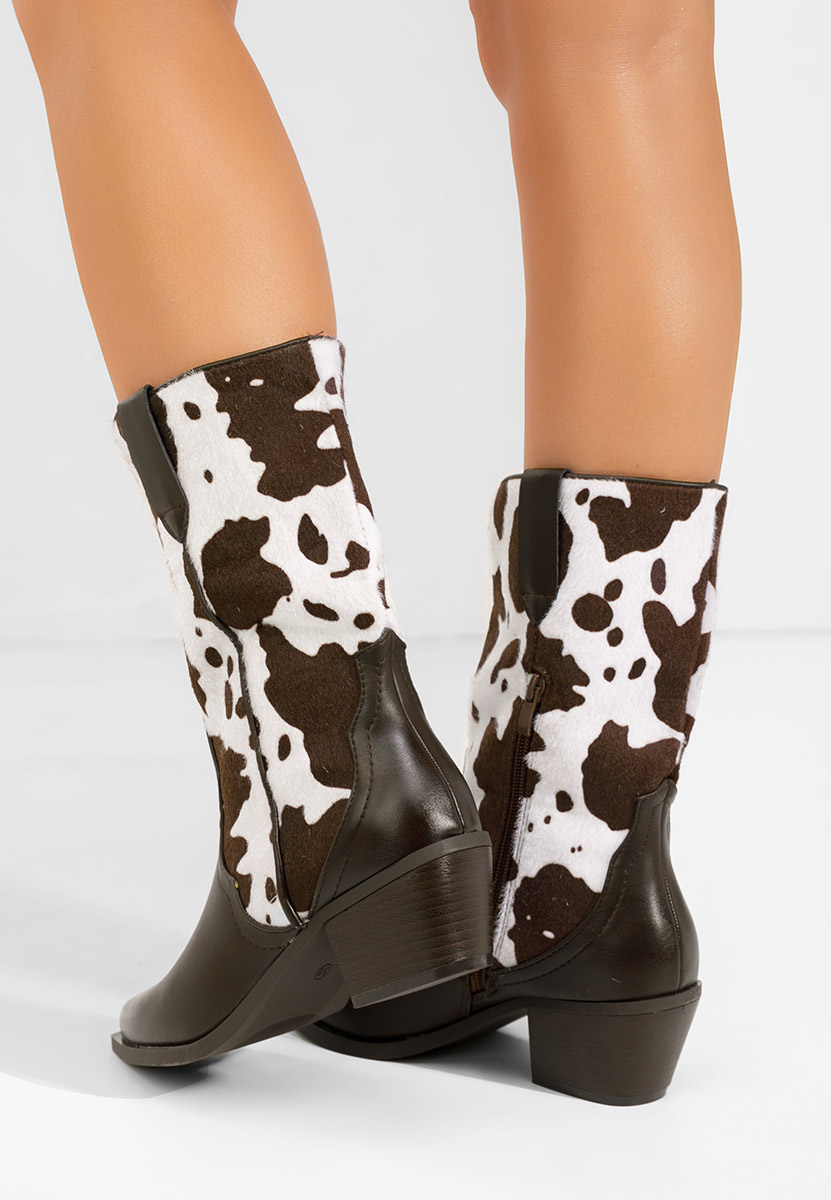 Hnedé kotníkové boty cowboy Nedira