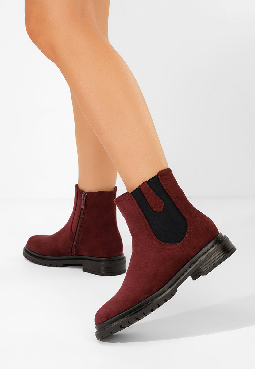 Bordové dámské kotníková obuv Nevea