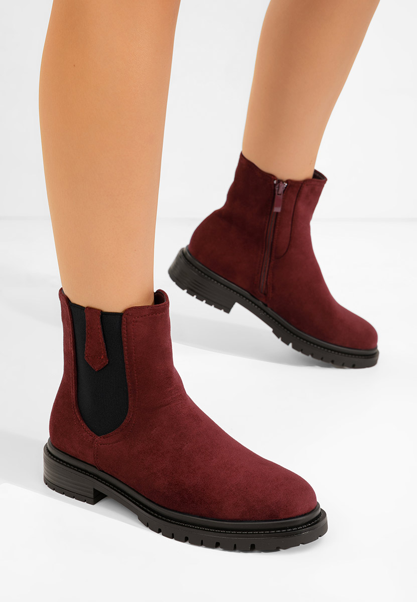 Bordové dámské kotníková obuv Nevea