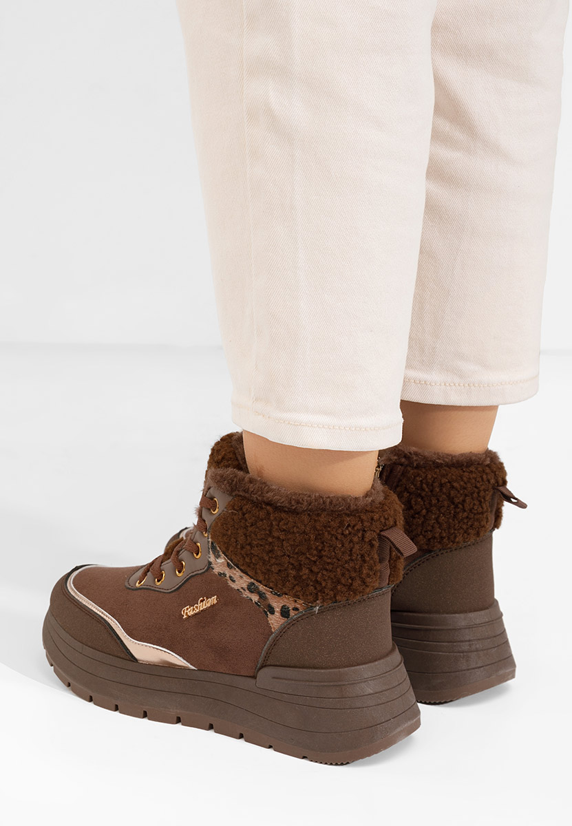 Hnedé zimní tenisky dámské Lisaia