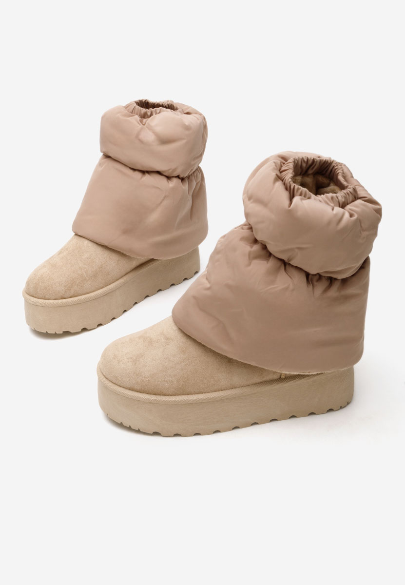 Khaki dámské válenky na platformě Aydena