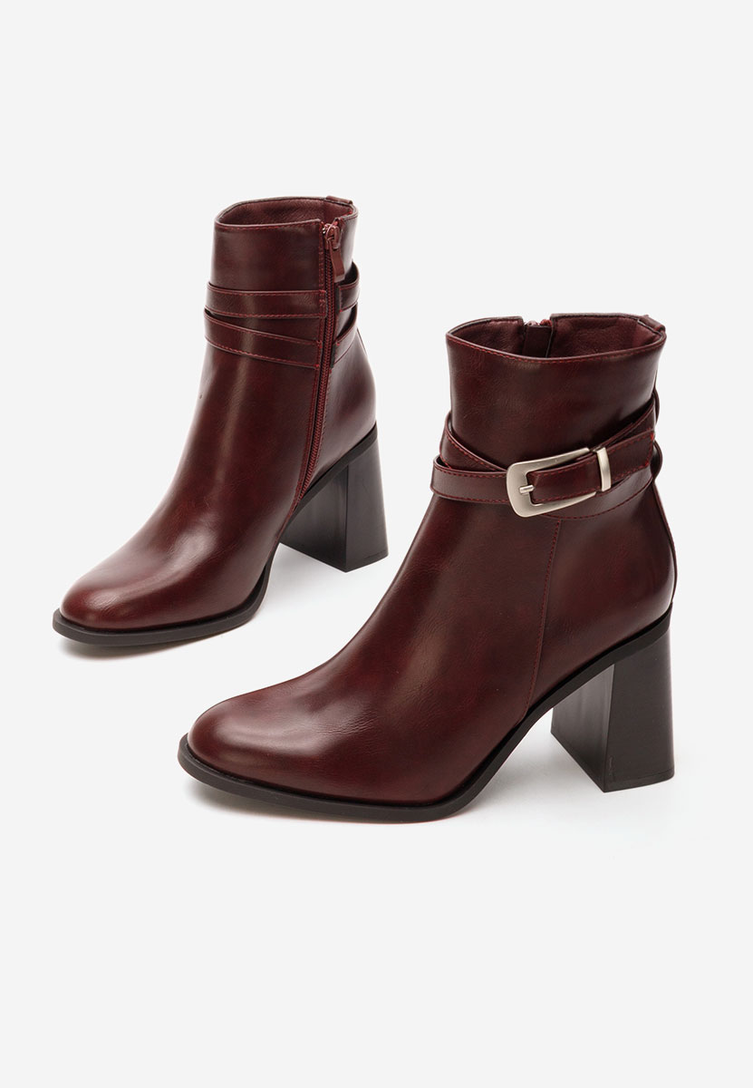 Bordové kotníkové boty na podpatku Reica