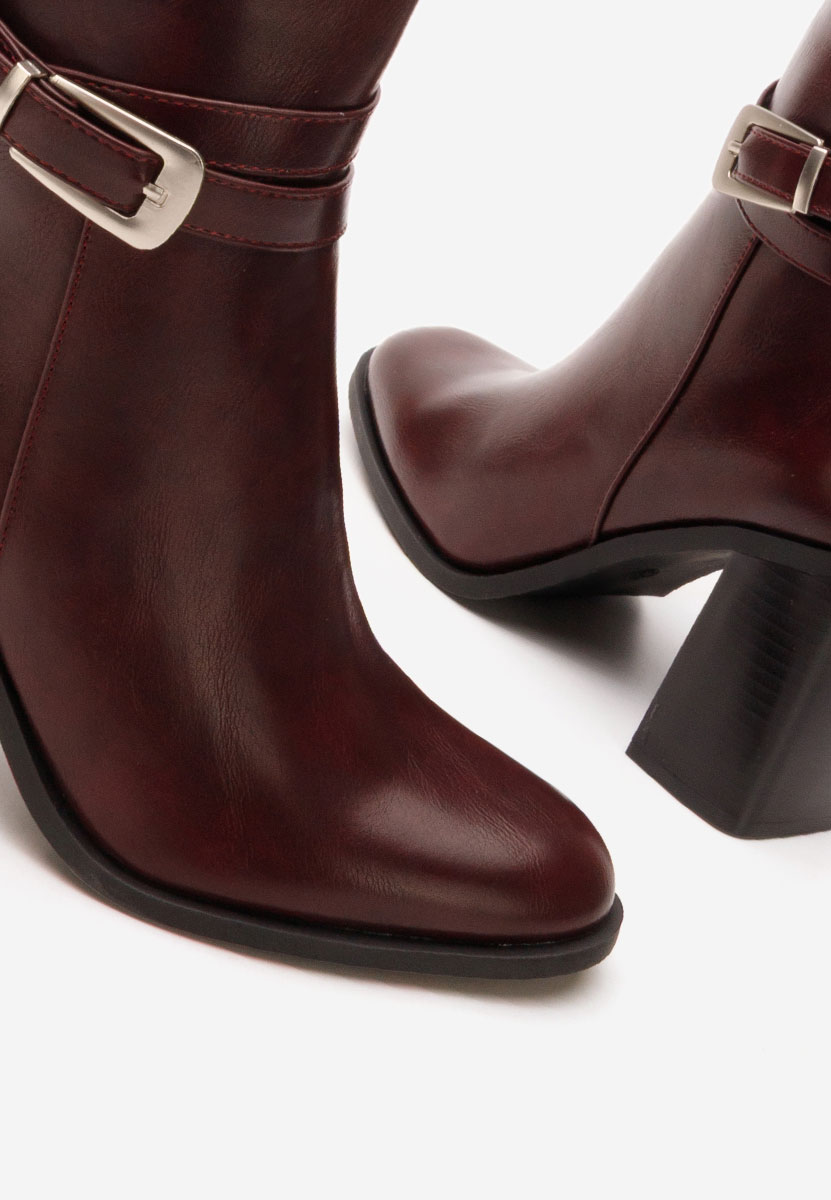 Bordové kotníkové boty na podpatku Reica