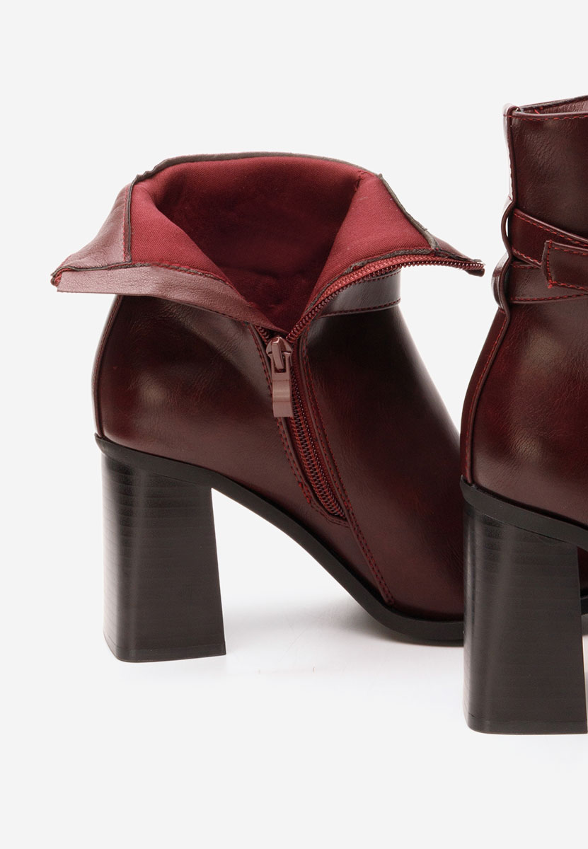 Bordové kotníkové boty na podpatku Reica