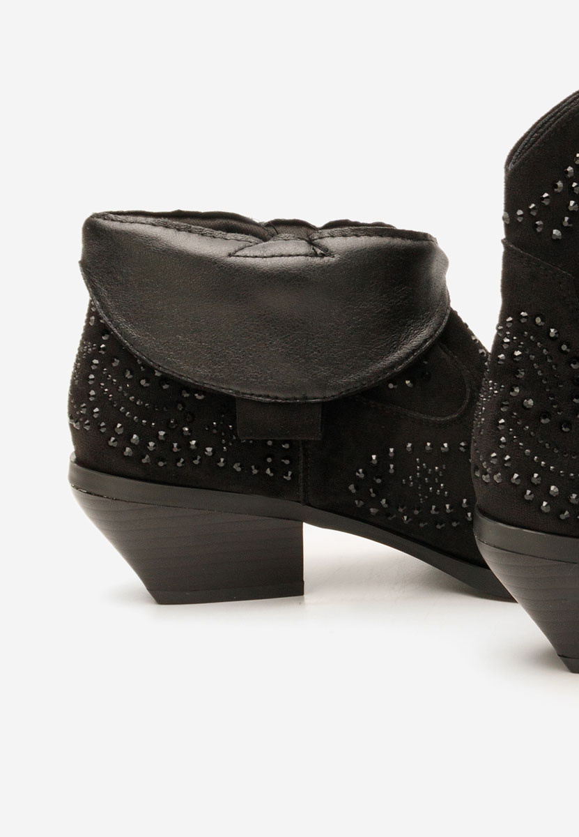 Černé kotníkové boty cowboy Ninna