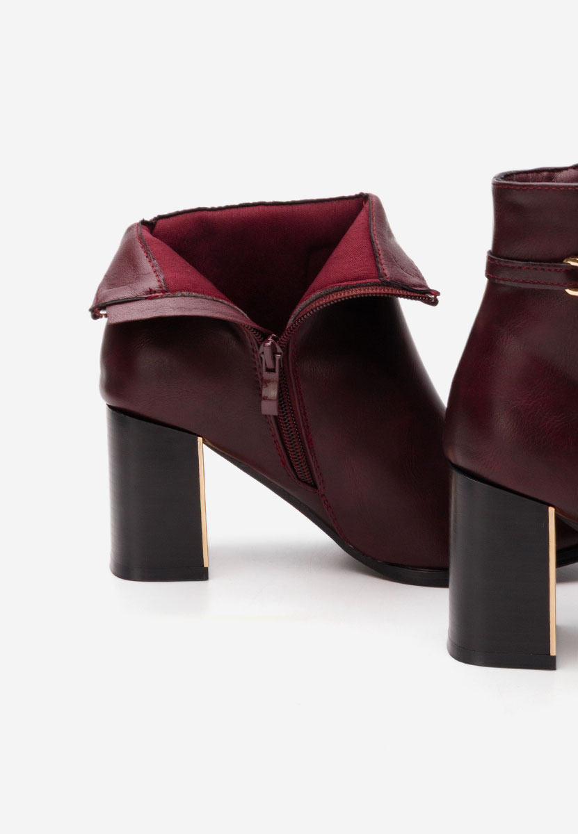 Bordové kotníkové boty na podpatku Arletta