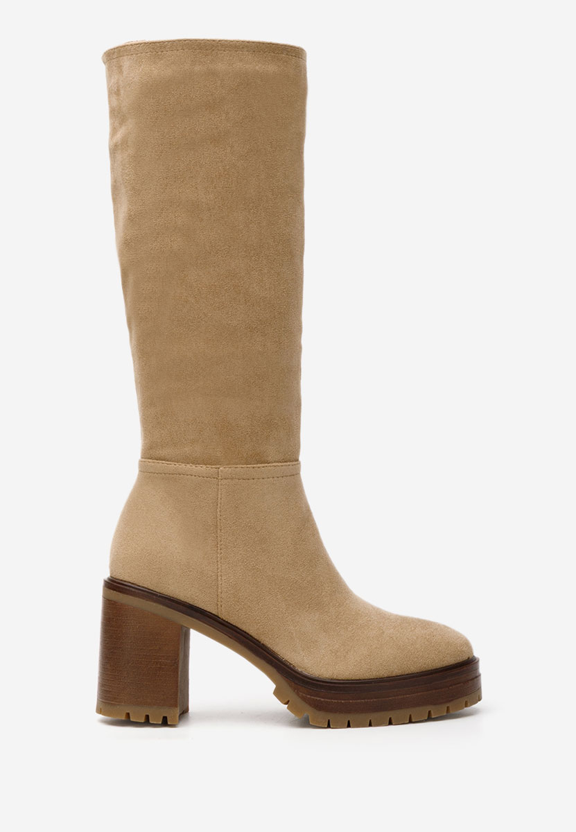 Khaki kozačky na podpatku Darrina V2