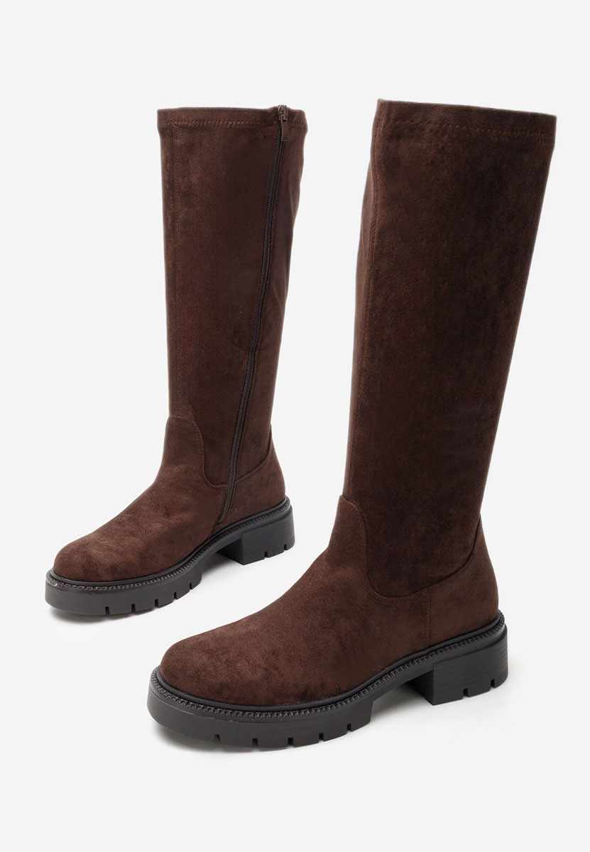 Hnedé dámské kozačky Nicoua