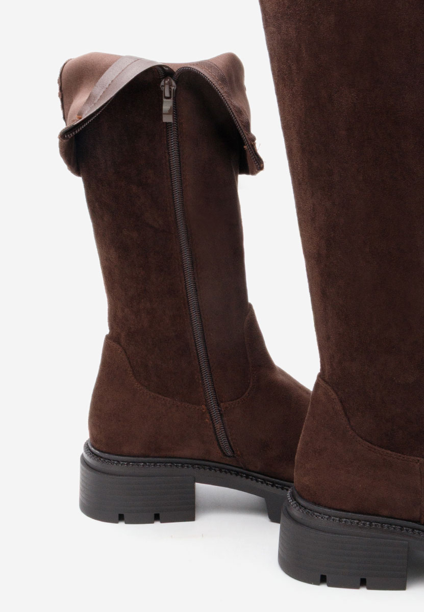 Hnedé dámské kozačky Nicoua