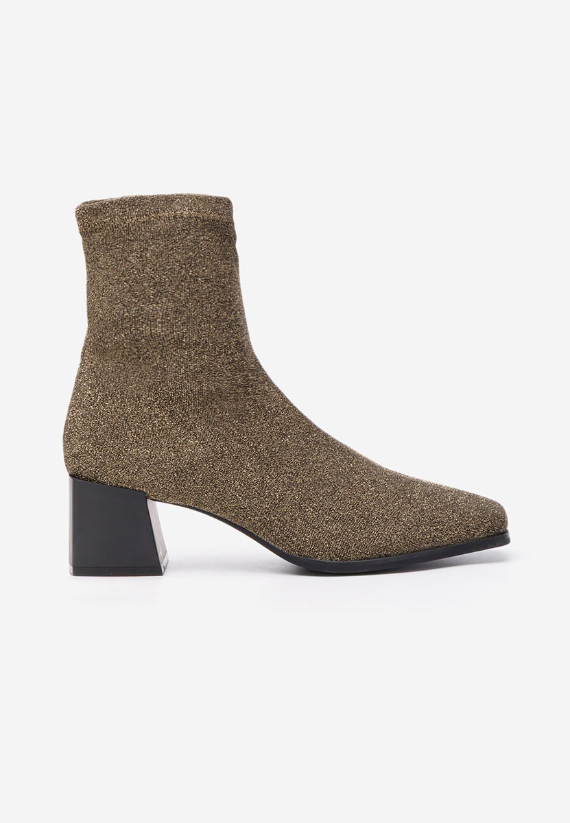 Zlaté kotníkové boty na podpatku Denonia V2