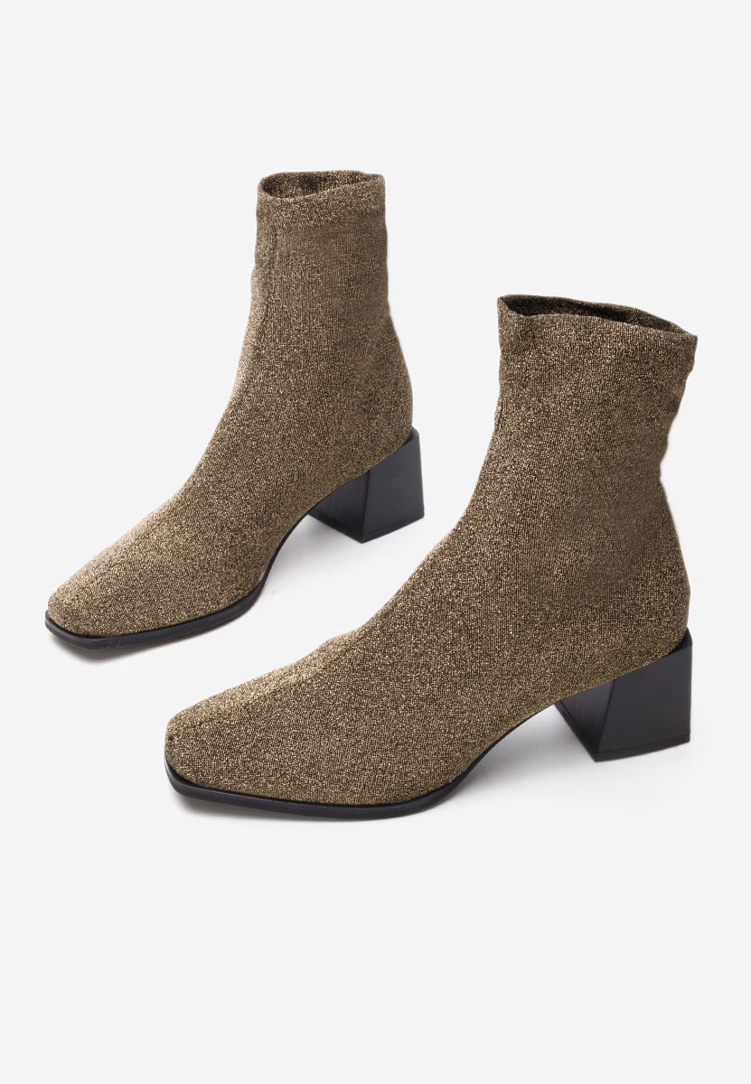 Zlaté kotníkové boty na podpatku Denonia V2