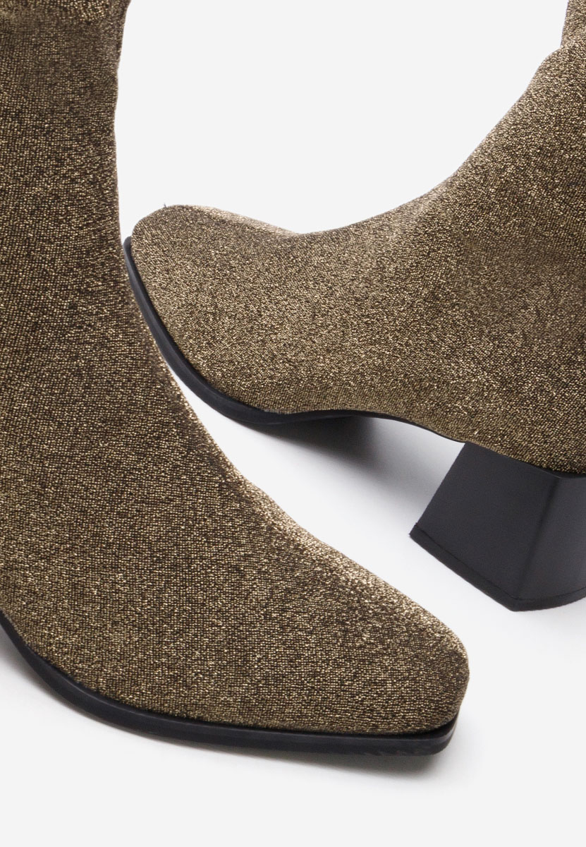 Zlaté kotníkové boty na podpatku Denonia V2