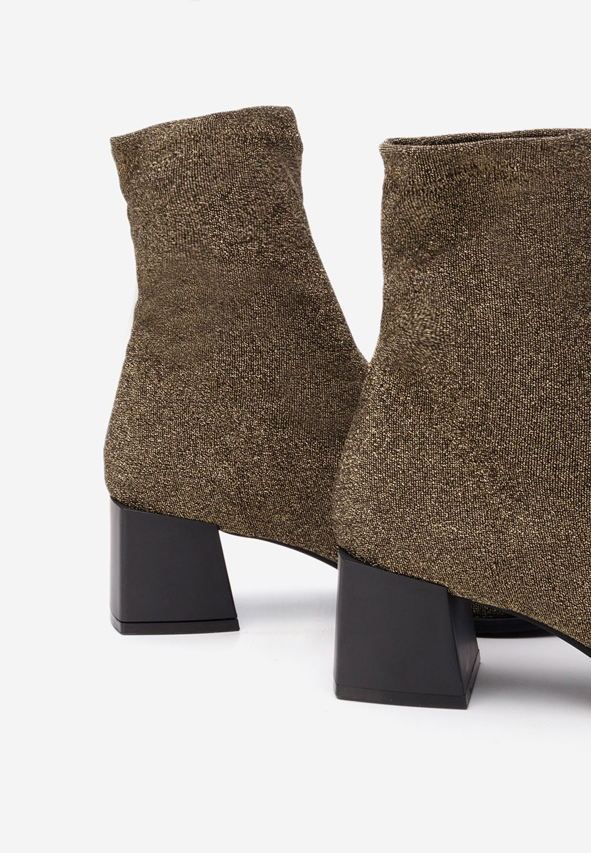 Zlaté kotníkové boty na podpatku Denonia V2