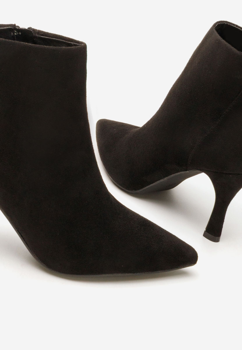 Černé kotníkové boty na vysokém podpatku Jinna