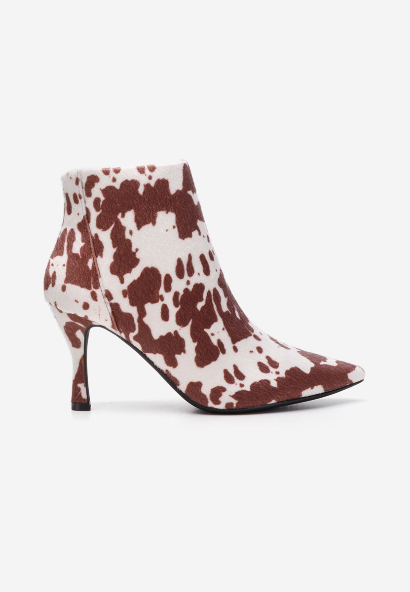 Animal print kotníkové boty na vysokém podpatku Jinna