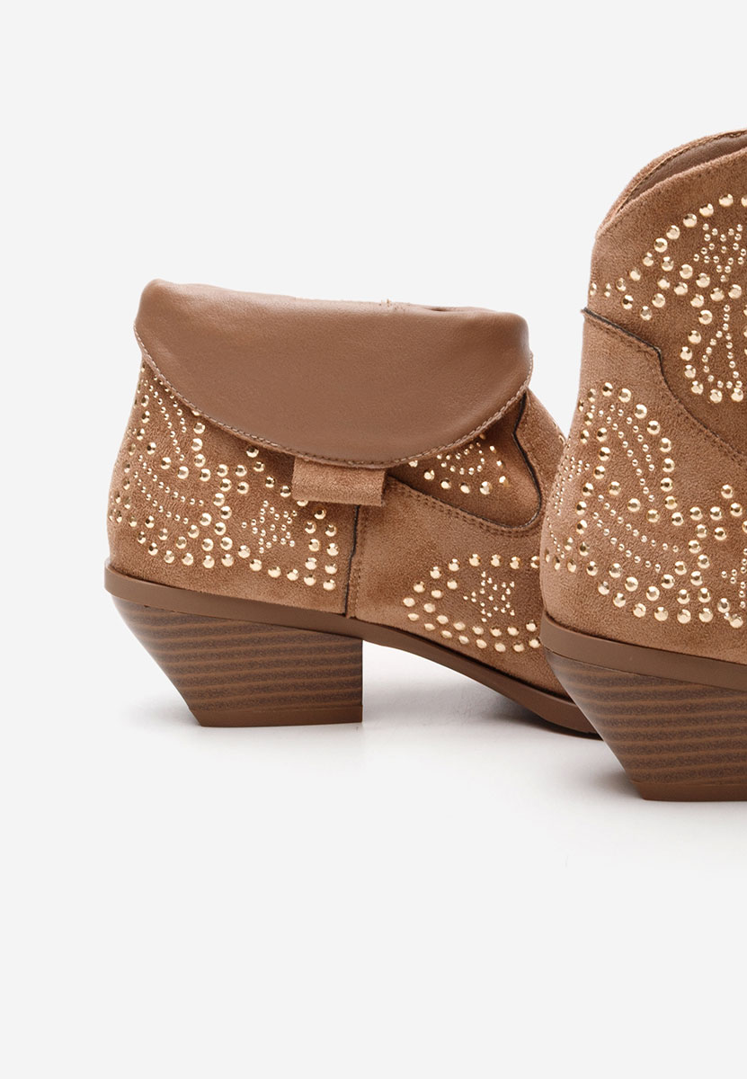 Camelové kotníkové boty cowboy Ninna