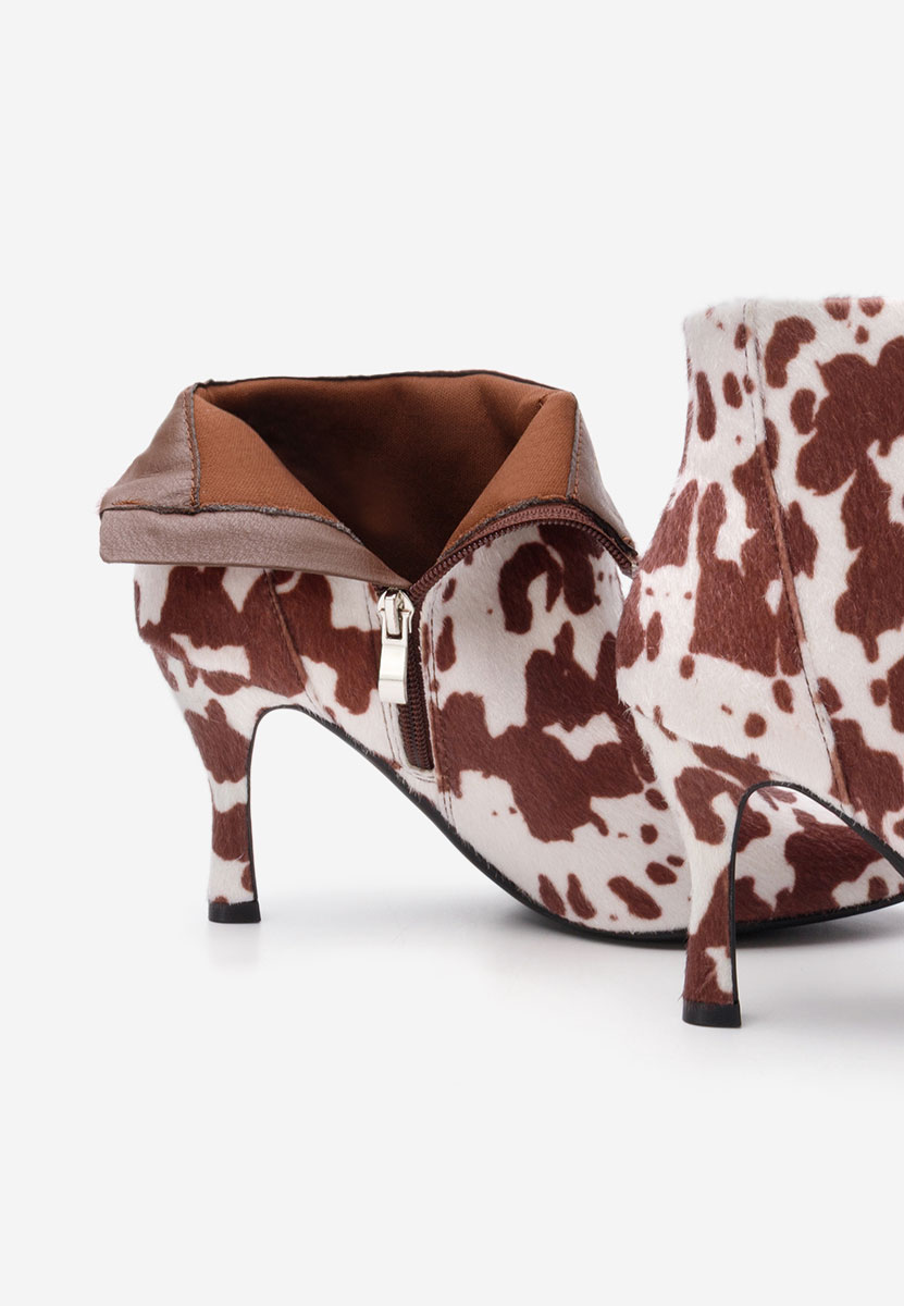 Animal print kotníkové boty na vysokém podpatku Jinna