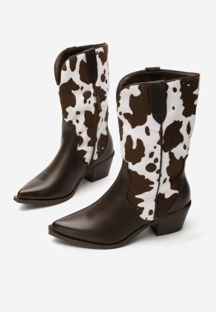 Hnedé kotníkové boty cowboy Nedira