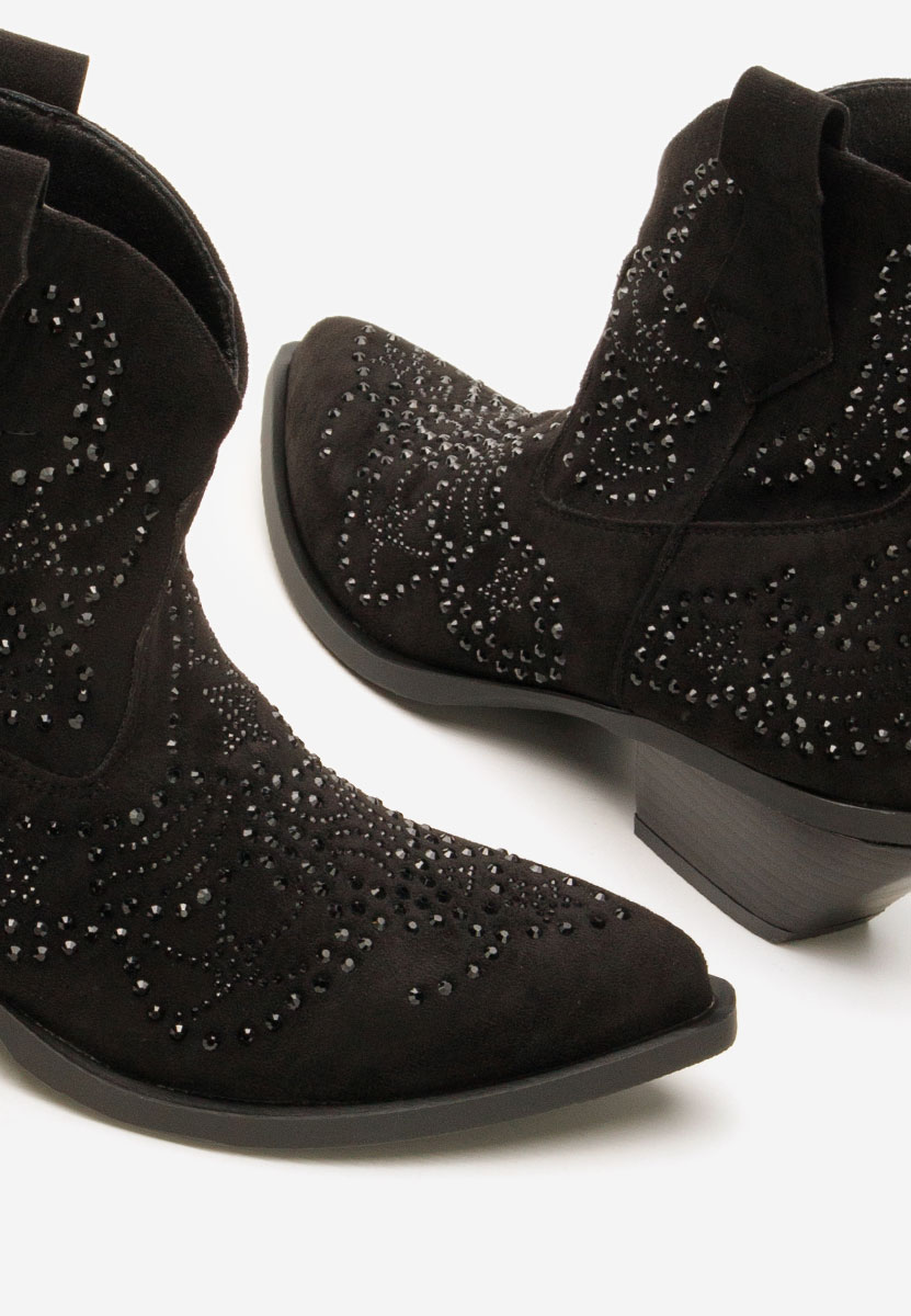 Černé kotníkové boty cowboy Ninna