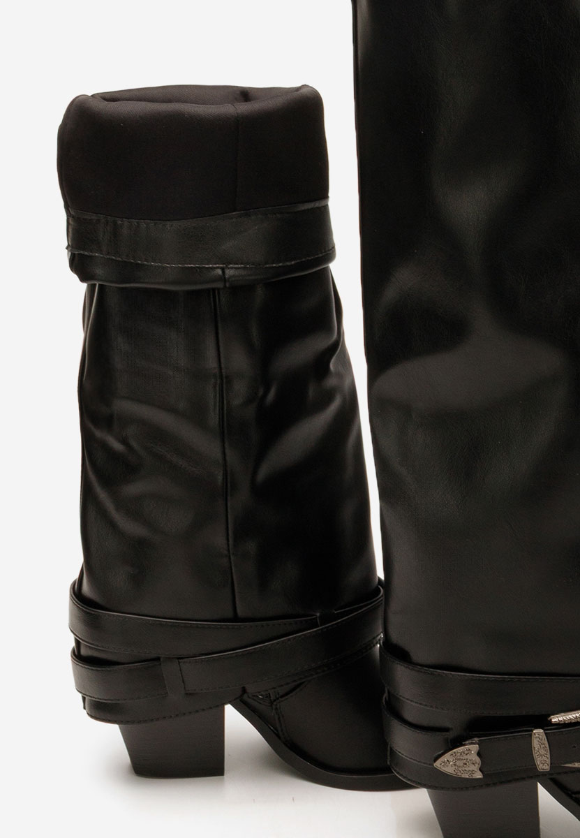 Černá kozačky na podpatku Bretia