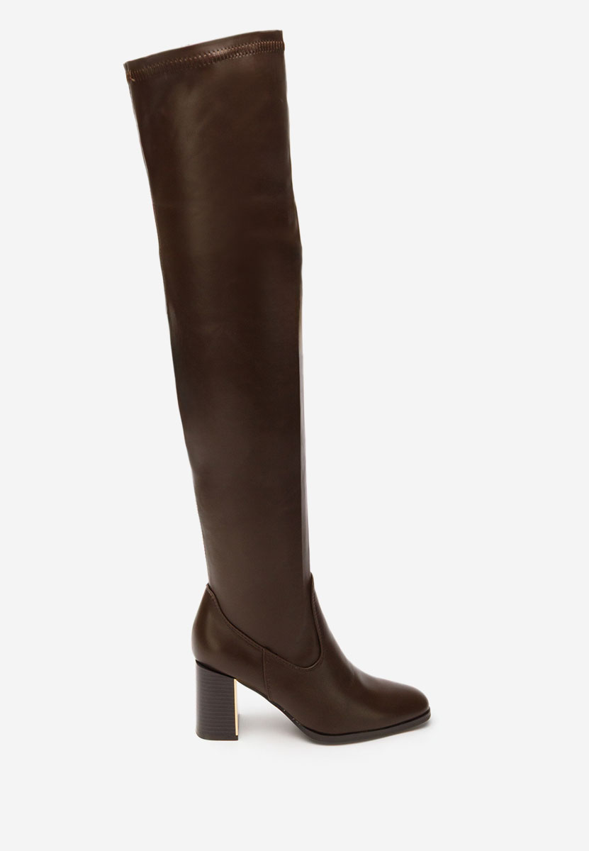 Hnedé kozačky nad koleno Jeanne