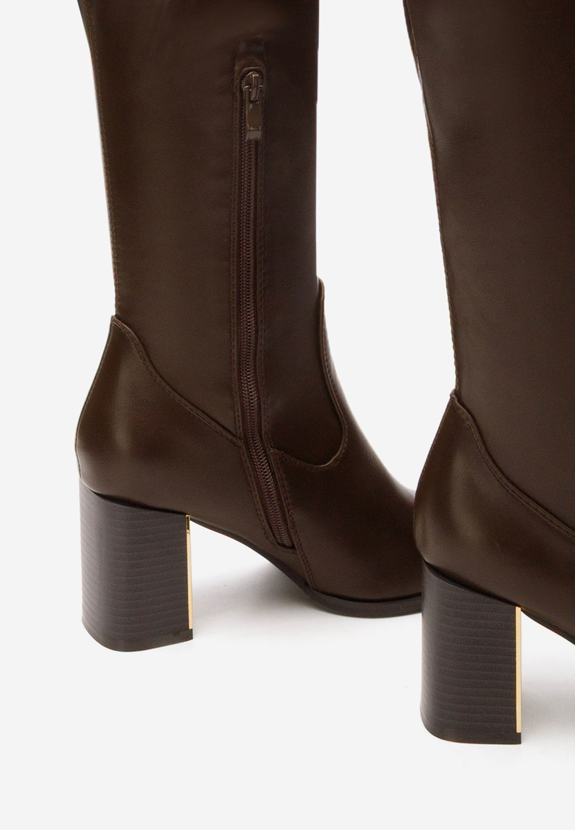 Hnedé kozačky nad koleno Jeanne