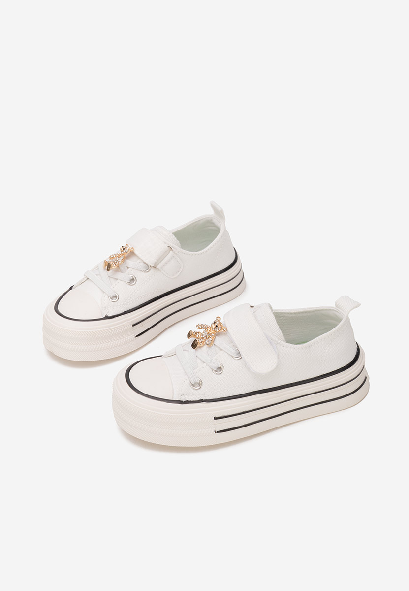 Bílé dívčí plátěné tenisky Miravia