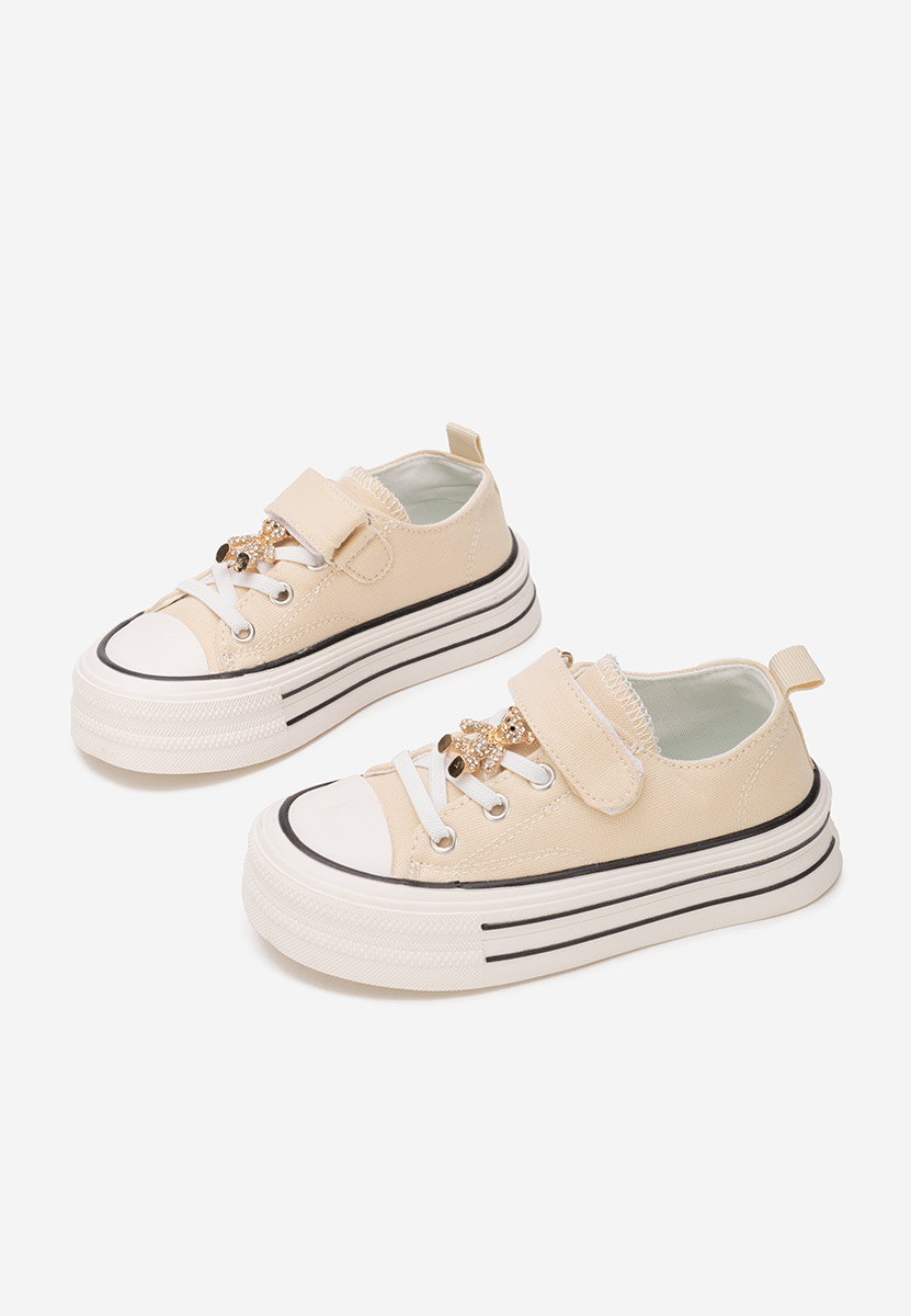 Béžové dívčí plátěné tenisky Miravia