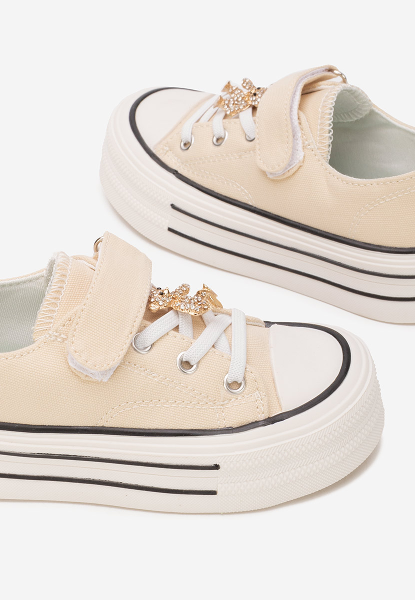 Béžové dívčí plátěné tenisky Miravia