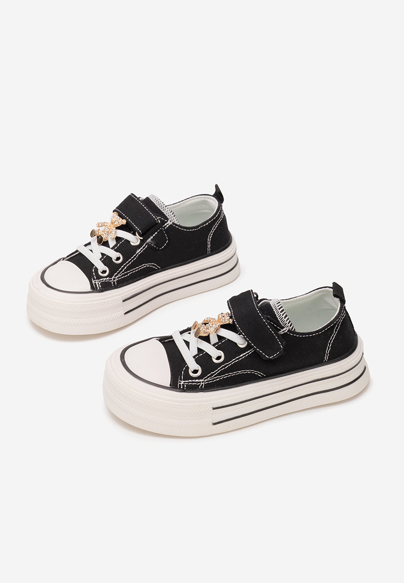 Černé dívčí plátěné tenisky Miravia