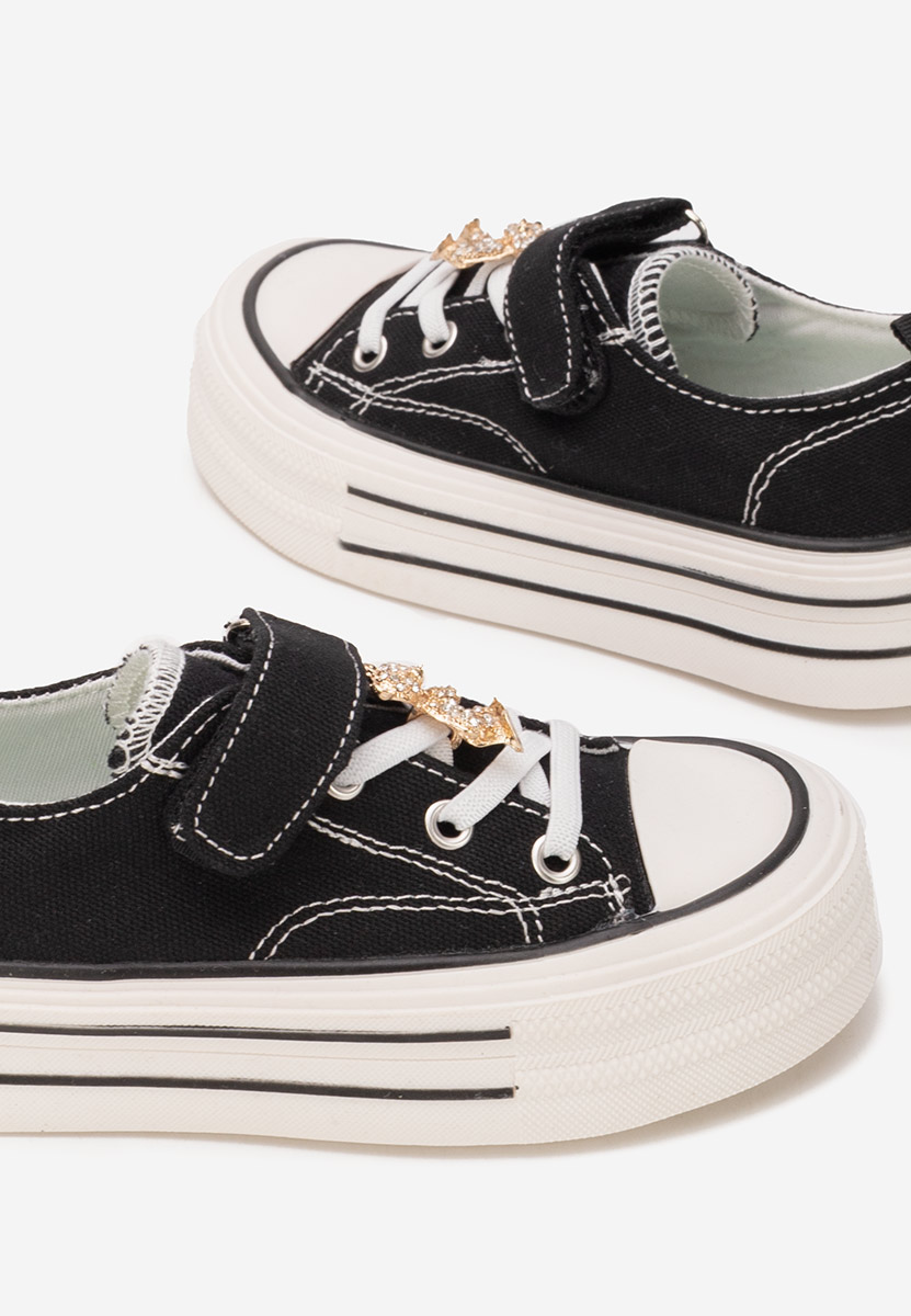 Černé dívčí plátěné tenisky Miravia