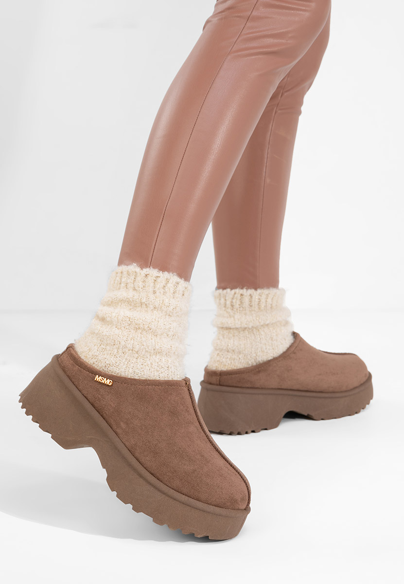 Hnedé dámské dřeváky Veyra