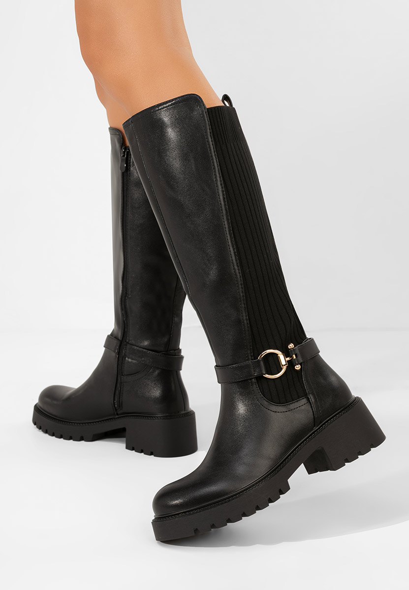 Černé dámské kozačky Trisina