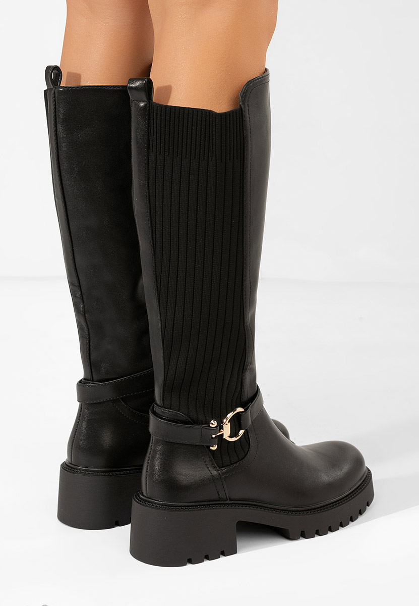 Černé dámské kozačky Trisina