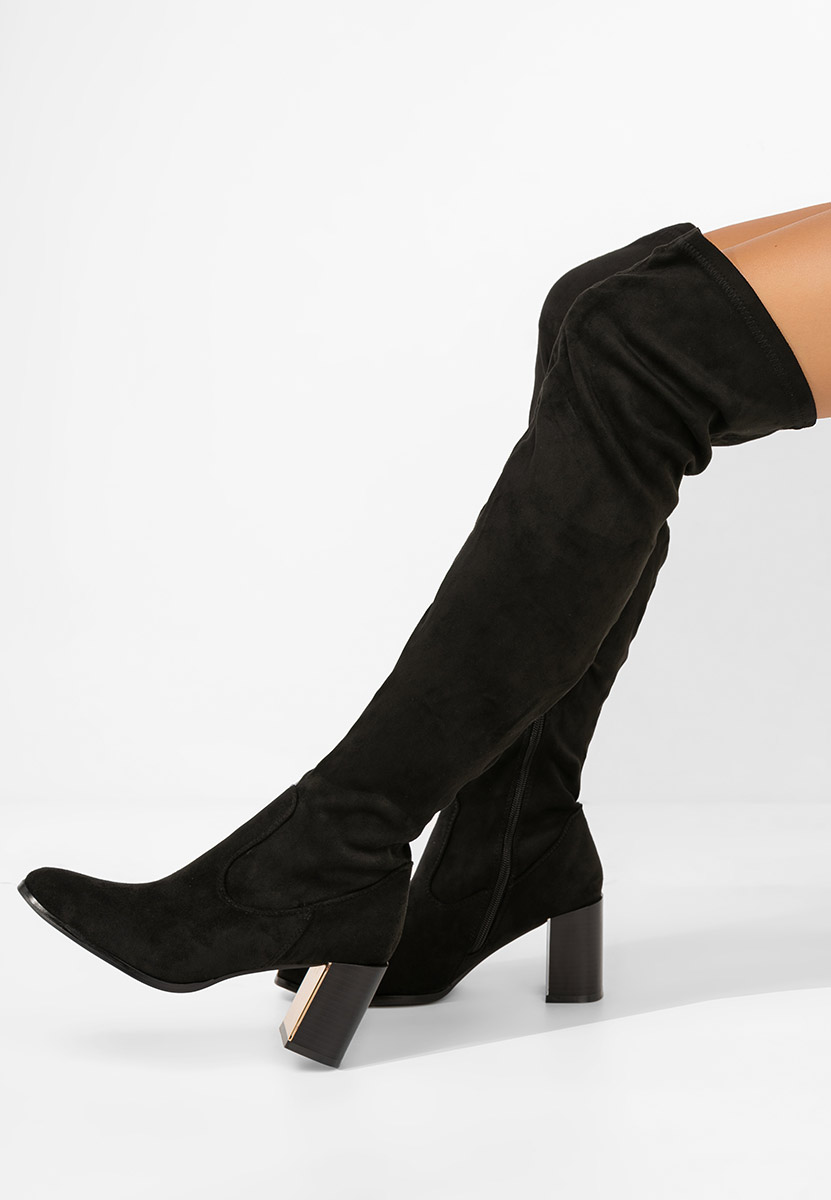 Černé kozačky nad koleno Jeanne V2