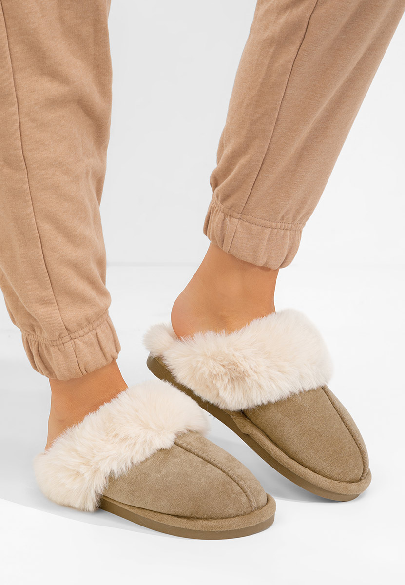 Khaki dámské domácí pantofle Joka