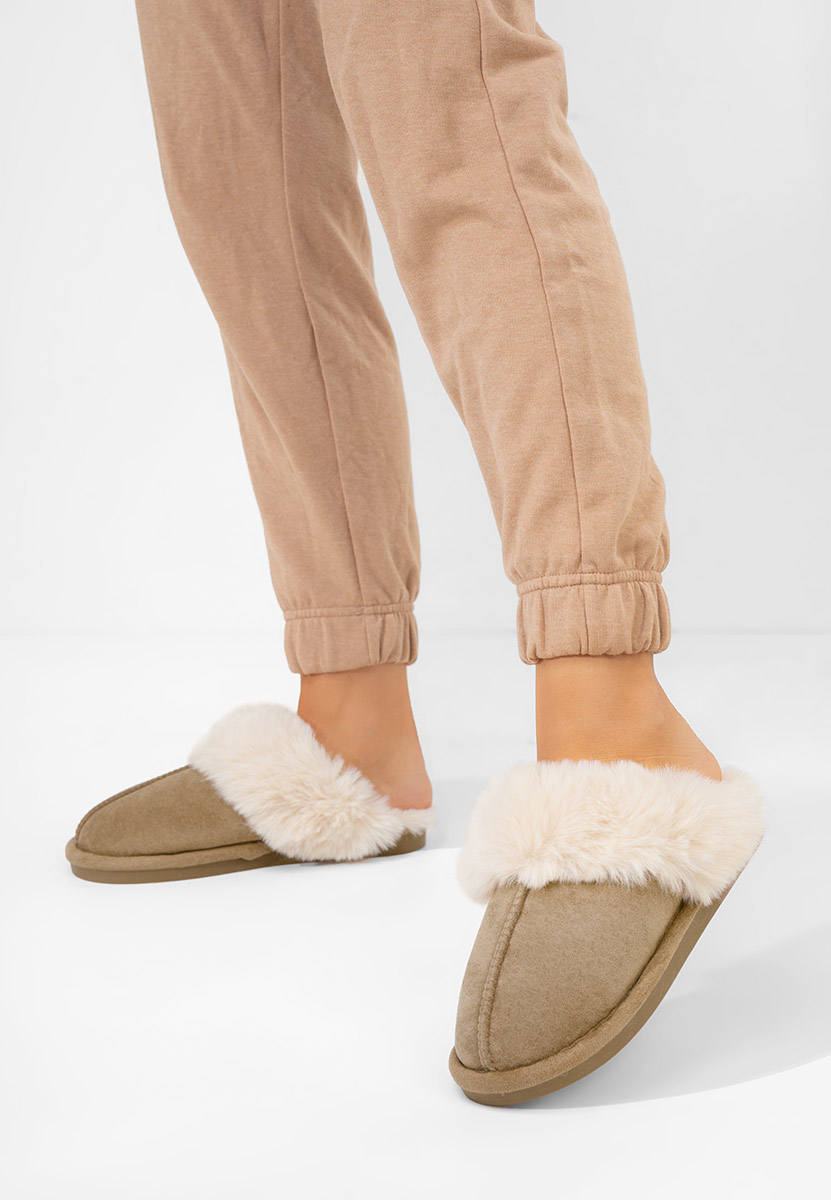 Khaki dámské domácí pantofle Joka