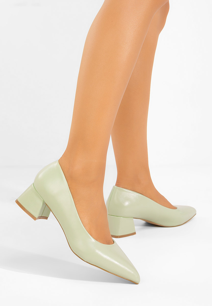 Zelené lodičky na nízkém podpatku Alleva V2