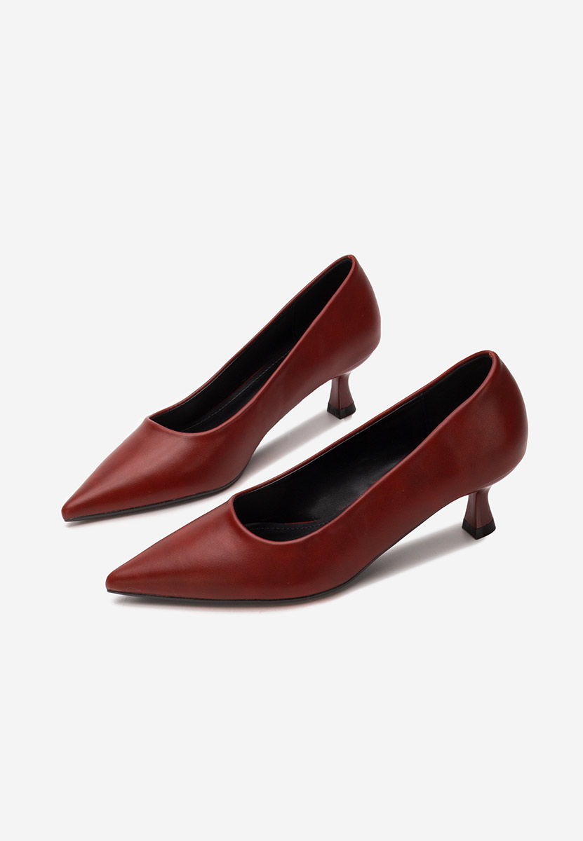 Bordové lodičky na nízkém podpatku Glimera