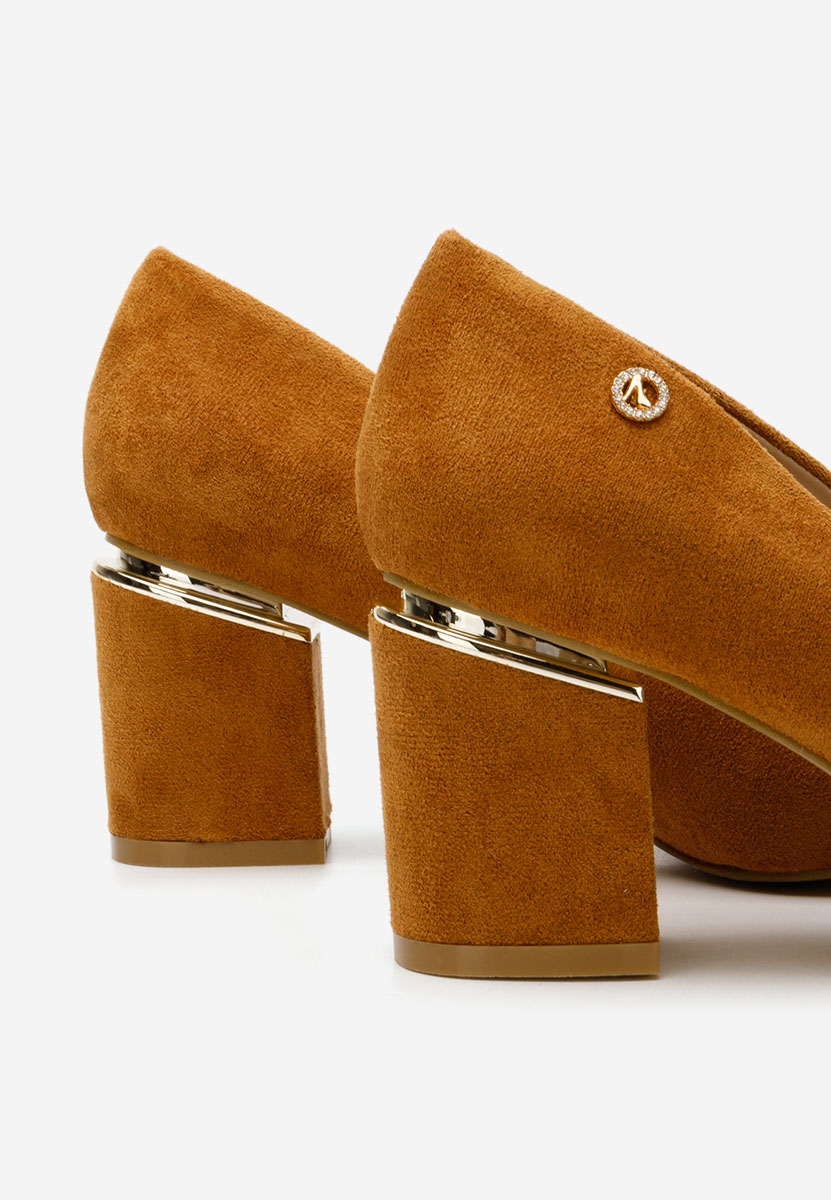 Khaki lodičky na hrubém podpatku Nelia V5