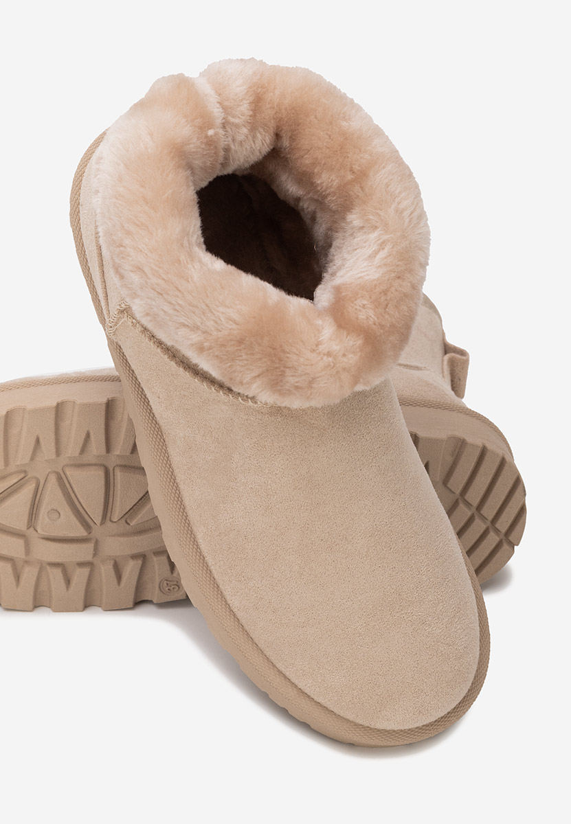 Béžové kotníkové zimní boty Patty