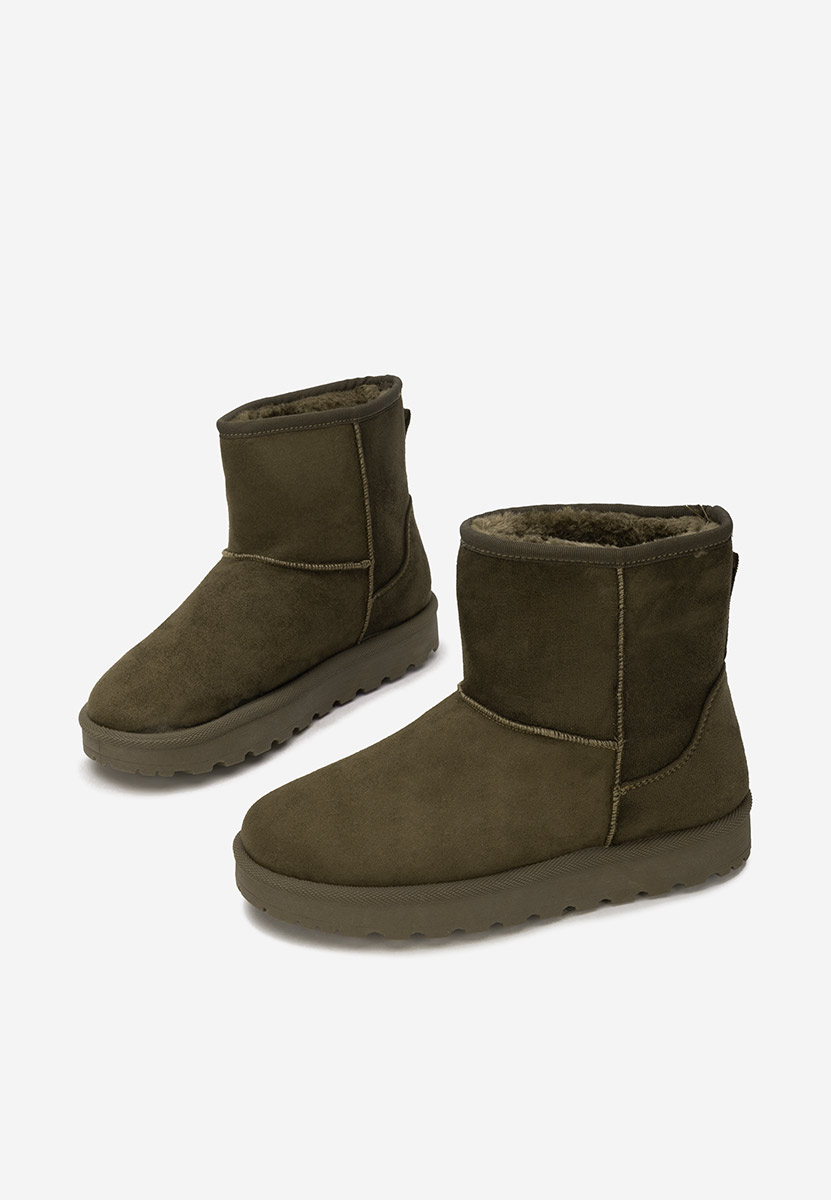 Zelené kotníkové zimní boty Patty